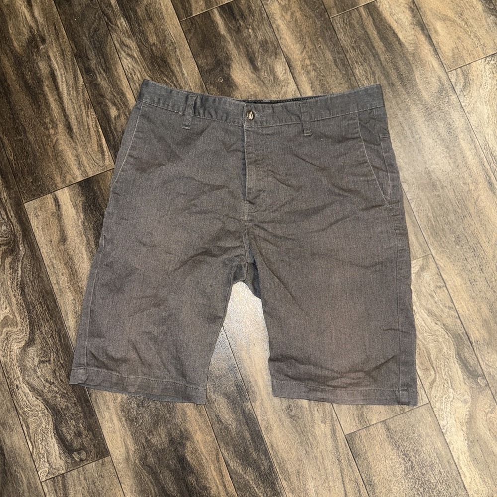 Volcom Hybrid Chino Skate Shorts Flat-Front Men's Size 32 Inseam 10" Grey